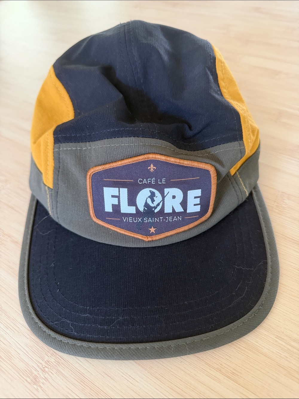 Mens Five-Panel Cap - Black, Olive & Mustard
